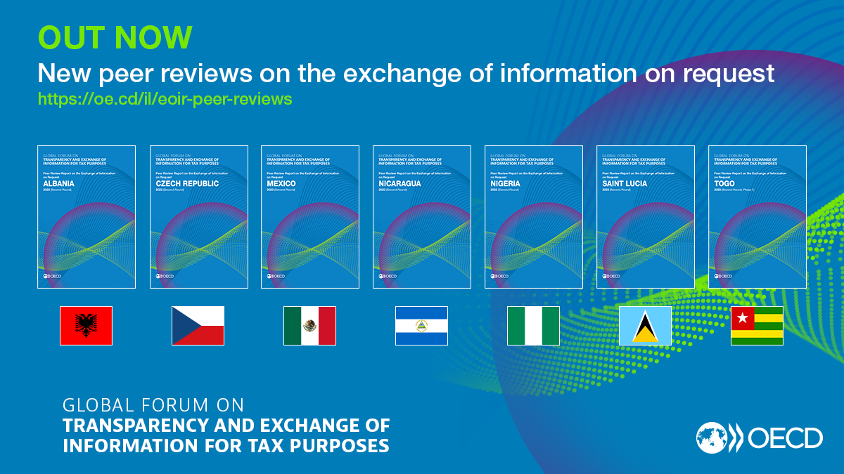 Global Forum publishes seven new peer review reports on transparency and exchange of information on request