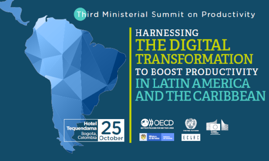Flyer of the Third LACRP Ministerial Summit of Productivity: Harnessing the Digital Transformation to Boost Productivity in Latin America and the Caribbean

Upcoming on 25 October, Bogota, Colombia 2019