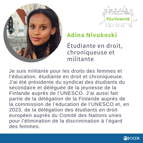 © OCDE - Adina Nivukoski, membre de Youthwise 2023 